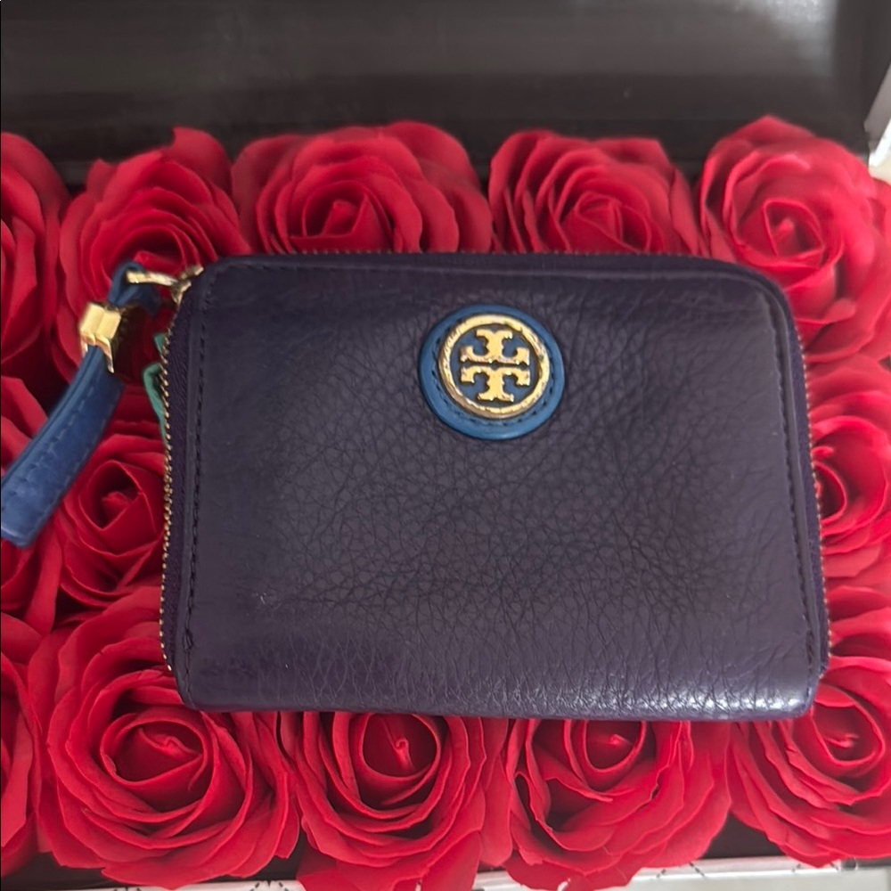 Tory Burch purple  Pebbled Leather Wallet